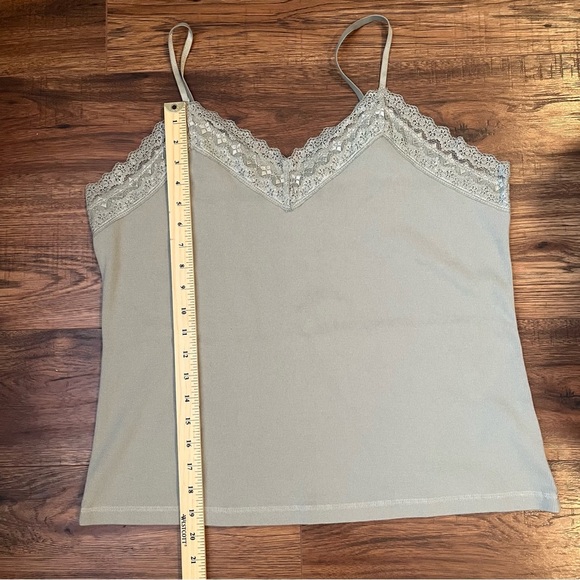 Vintage Y2K‎ Sage Green Sleeveless Top Lace Whimsigoth Fairy Retro Bella Swan XL - Picture 3 of 5